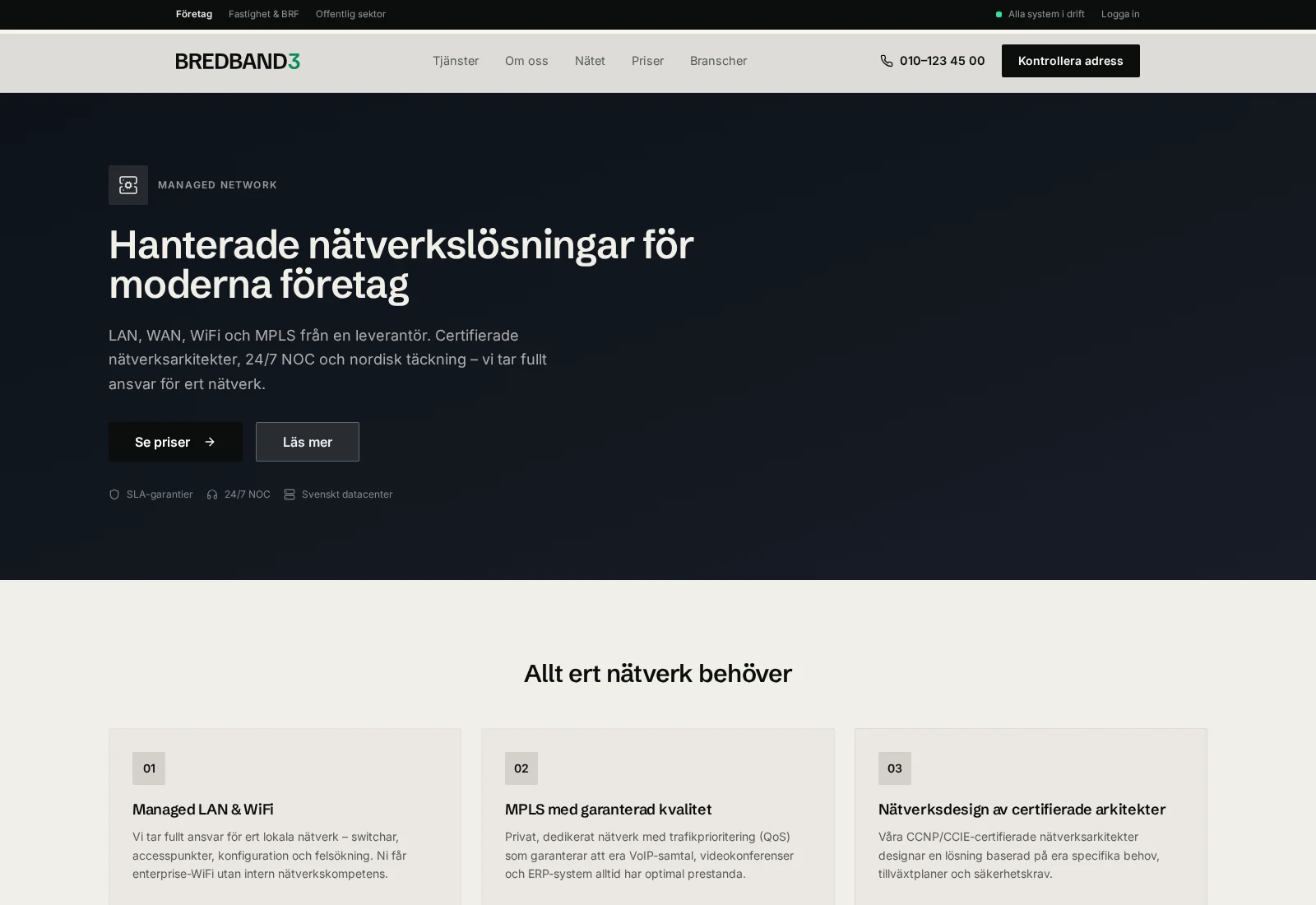Bredband3 sida om nätet med fiber, 5G och satellit