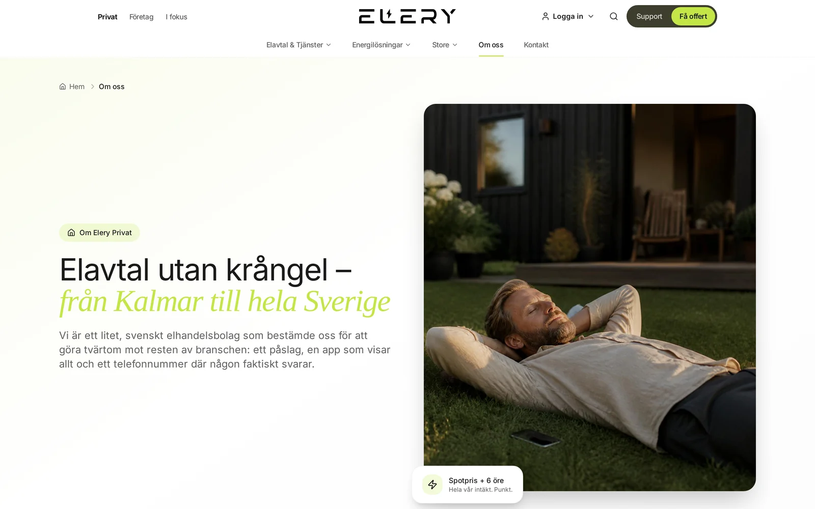 Elerys om oss-sida — elavtal utan krångel