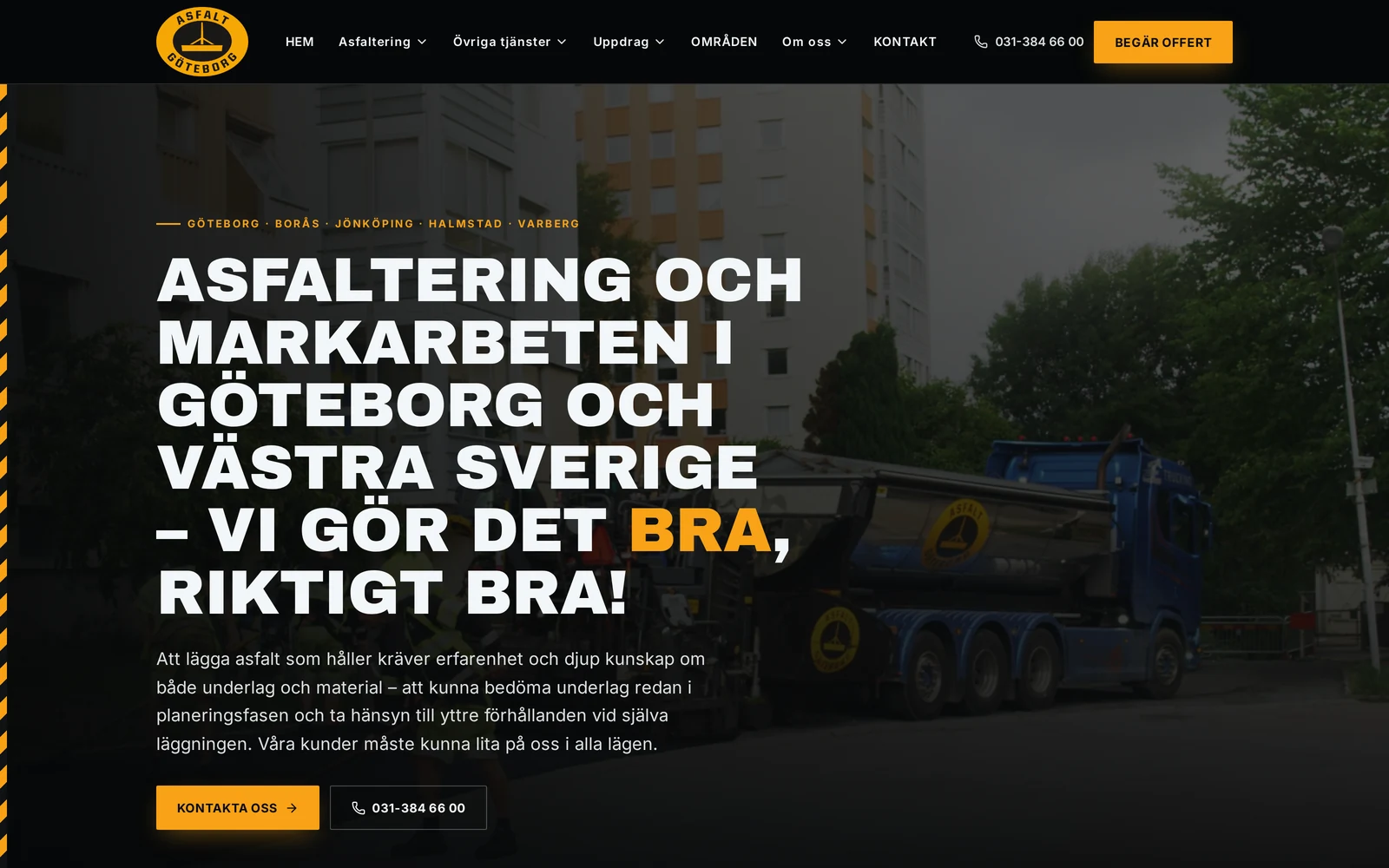 Asfalt i Göteborgs startsida — tjänster för asfaltering och markarbeten