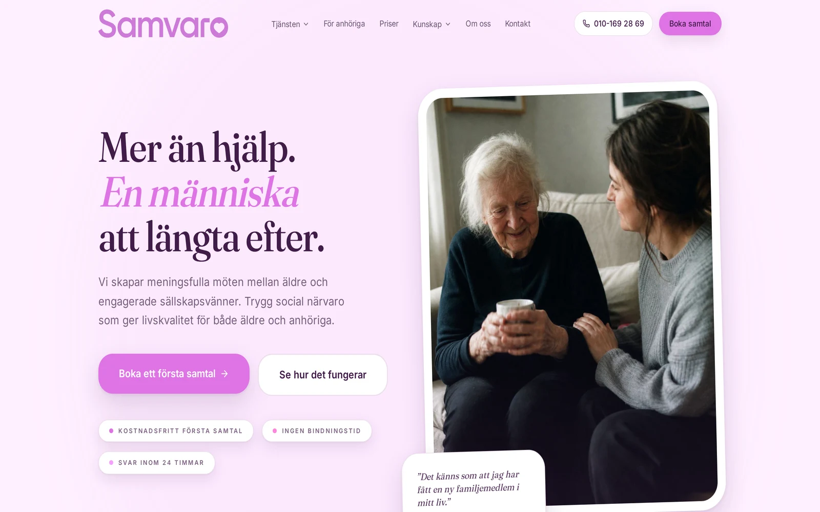 Samvaros startsida — sällskap och social samvaro för äldre
